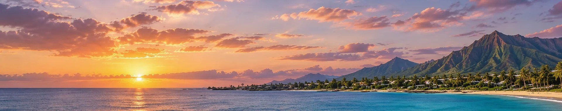 Hawaiian coastline in sunset light